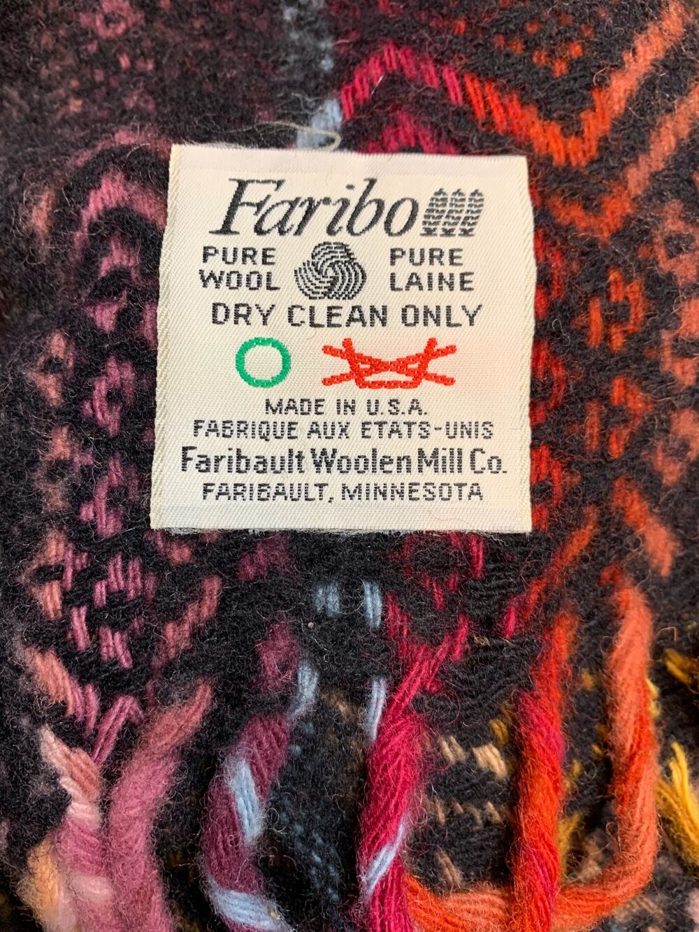 Vintage Faribo Yuma Pure Wool Throw Blanket Southwest 50x72 USA Original Box